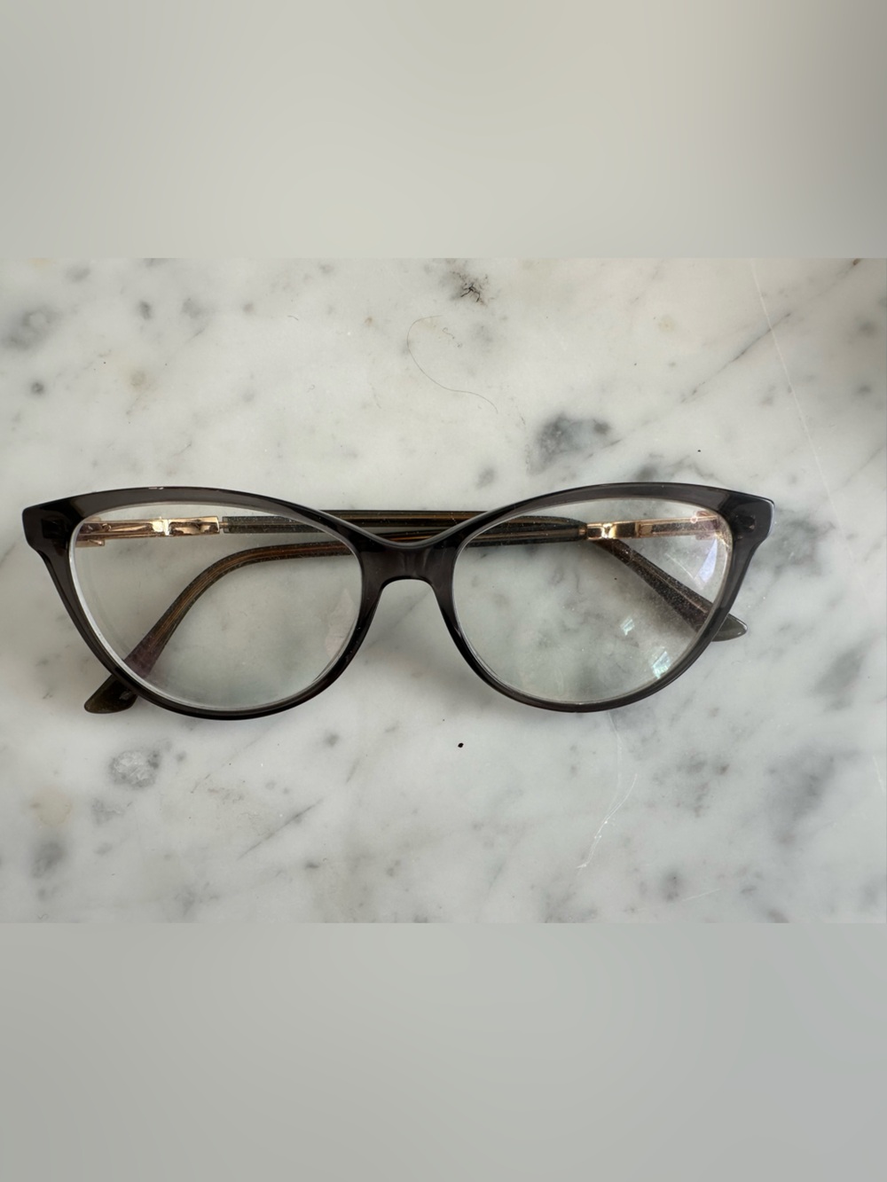 Jimmy Choo Women's Cat-Eye Glasses in Dark Brown with Gold Accents